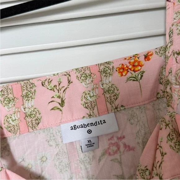 Agua Bendita x Target Pink Floral Smocked Mini Dress Size XL - Picture 3 of 6